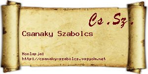 Csanaky Szabolcs névjegykártya