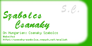 szabolcs csanaky business card